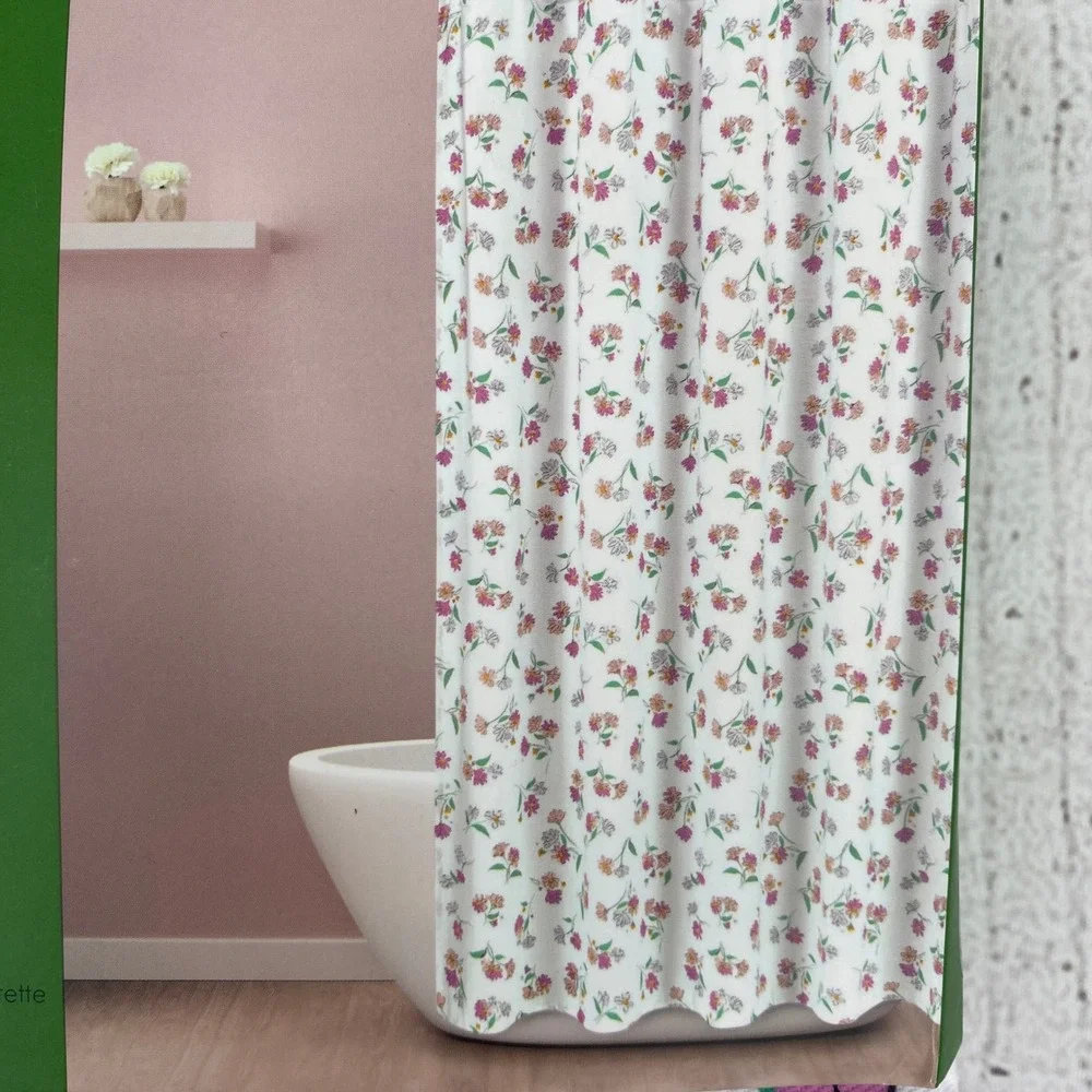 Kate Spade Shower Curtain White Dreamy Daisy Ruffled Pansy Floral Botanical